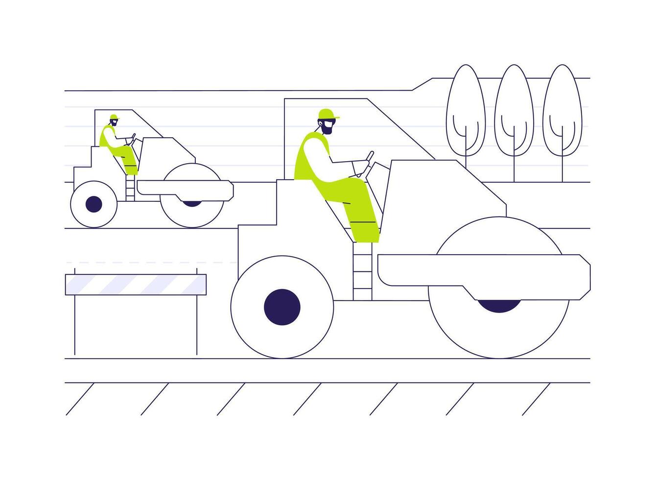 Asphalt compaction abstract concept illustration. vector