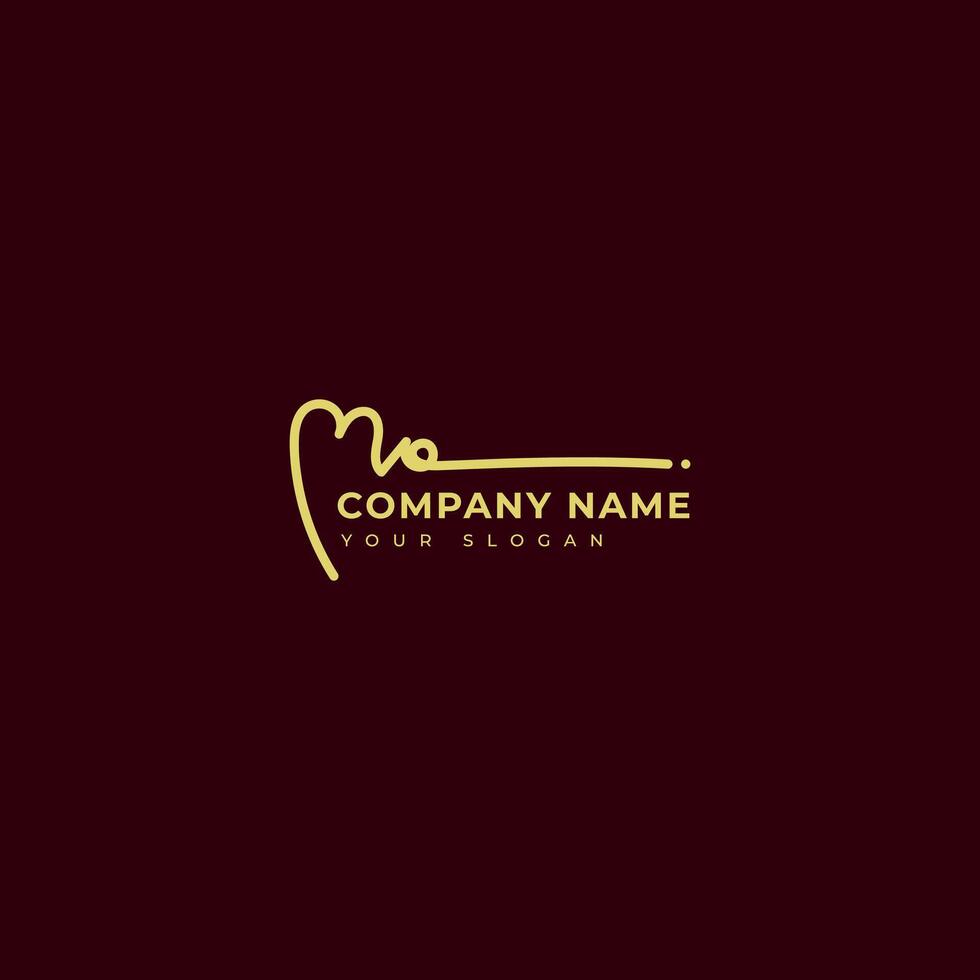 Mo Initial signature logo design vector