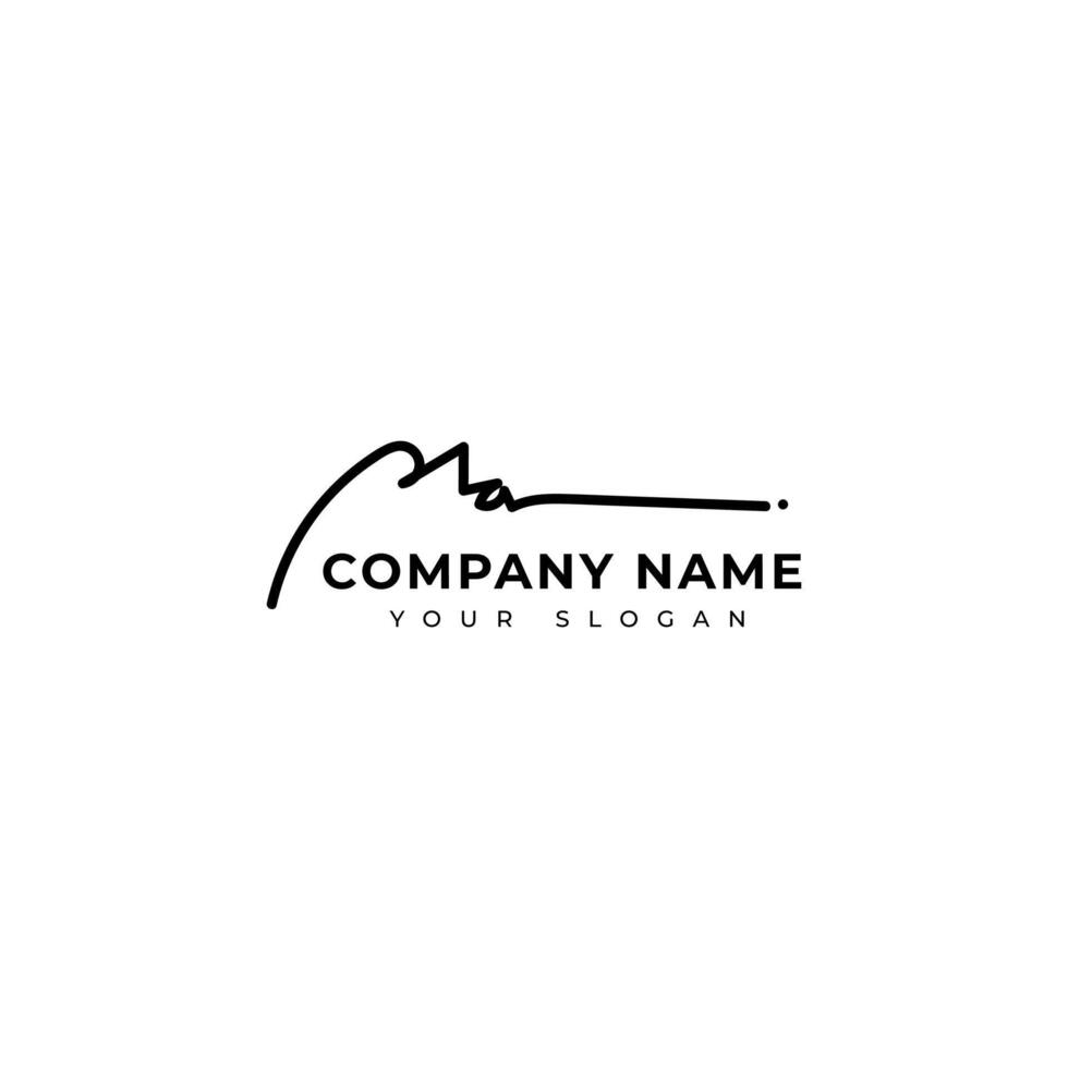 Ma Initial signature logo design vector