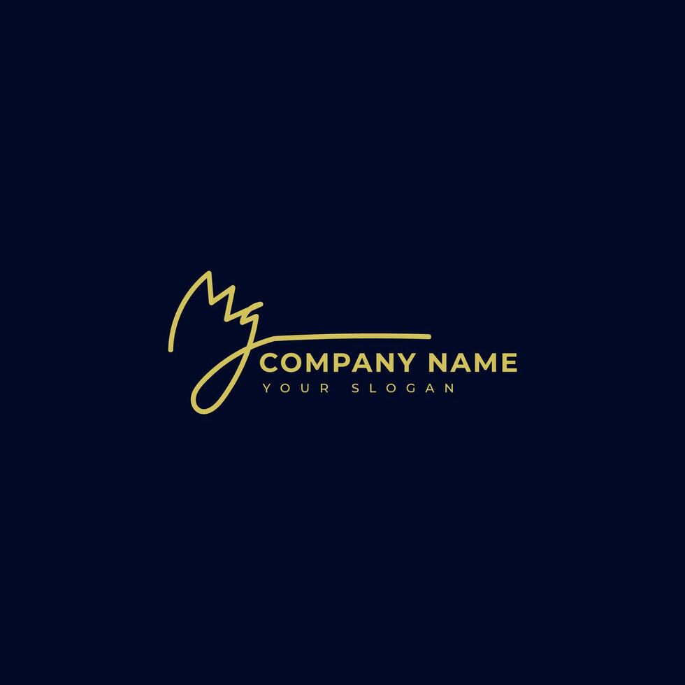 Mg Initial signature logo design vector