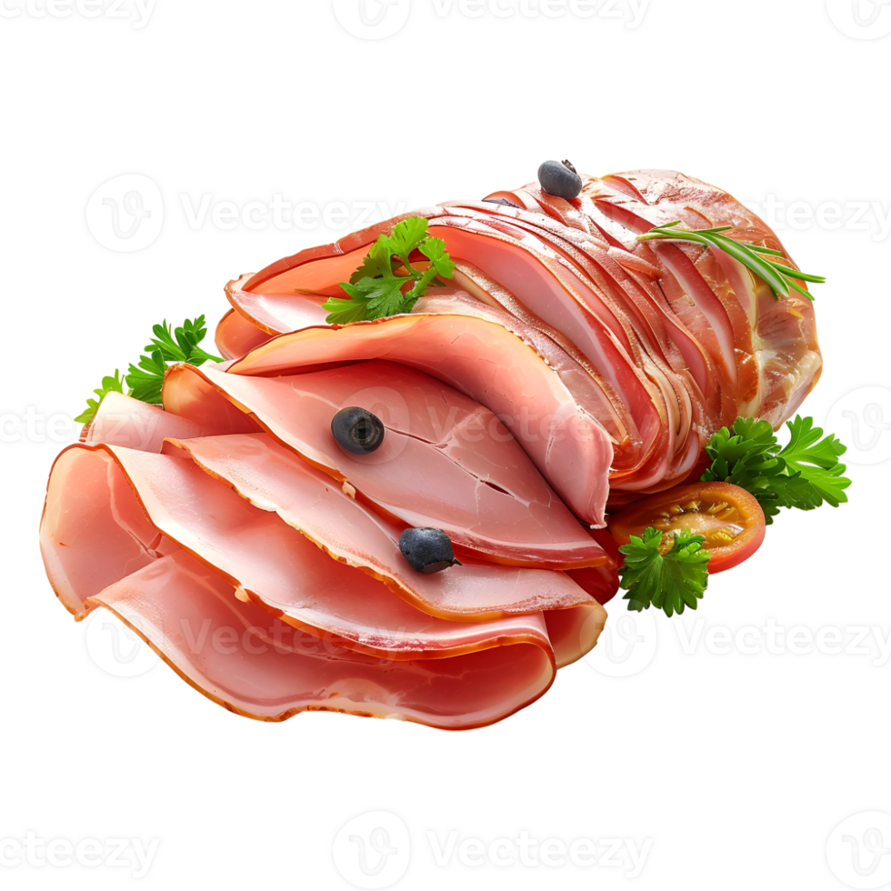 Sliced Ham on Transparent Background png