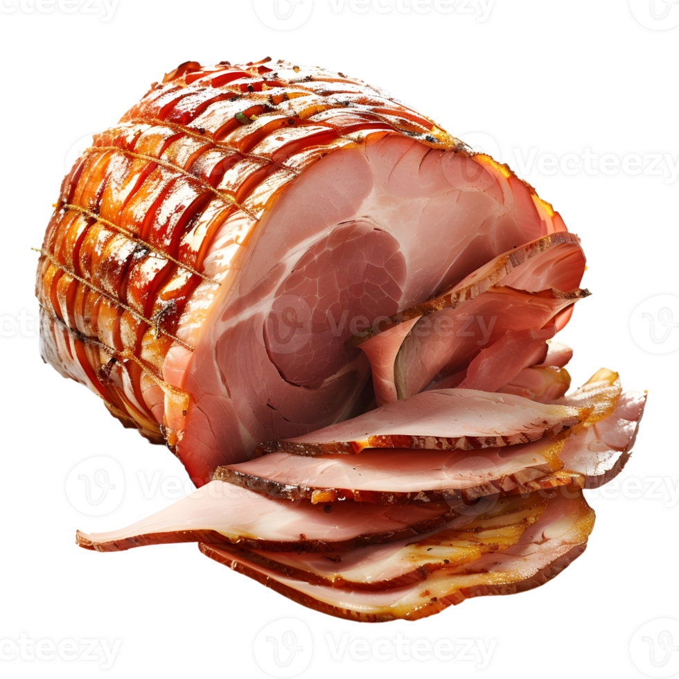 Sliced Ham on Transparent Background png