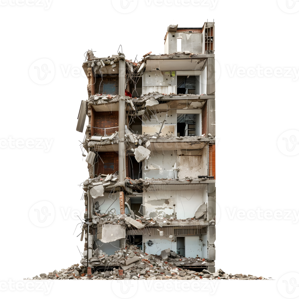 Demolished Building on Transparent Background png