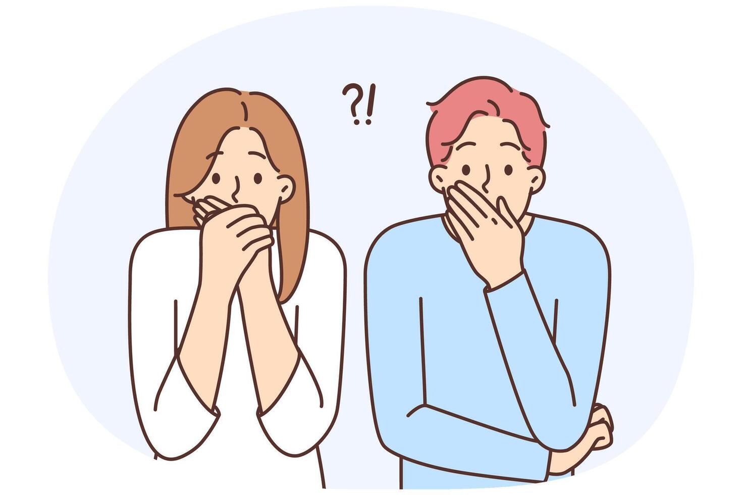Astonished people shocked with unexpected news vector