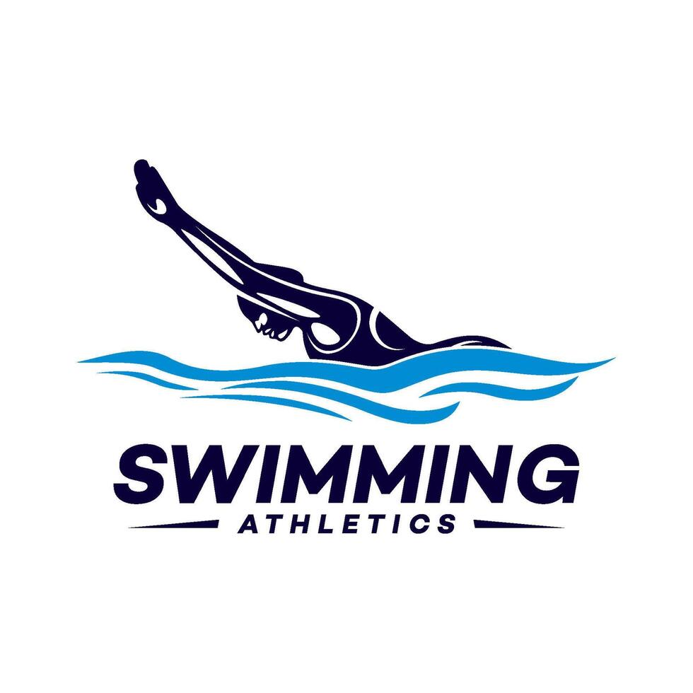 swimming sport logo template illustration design vector