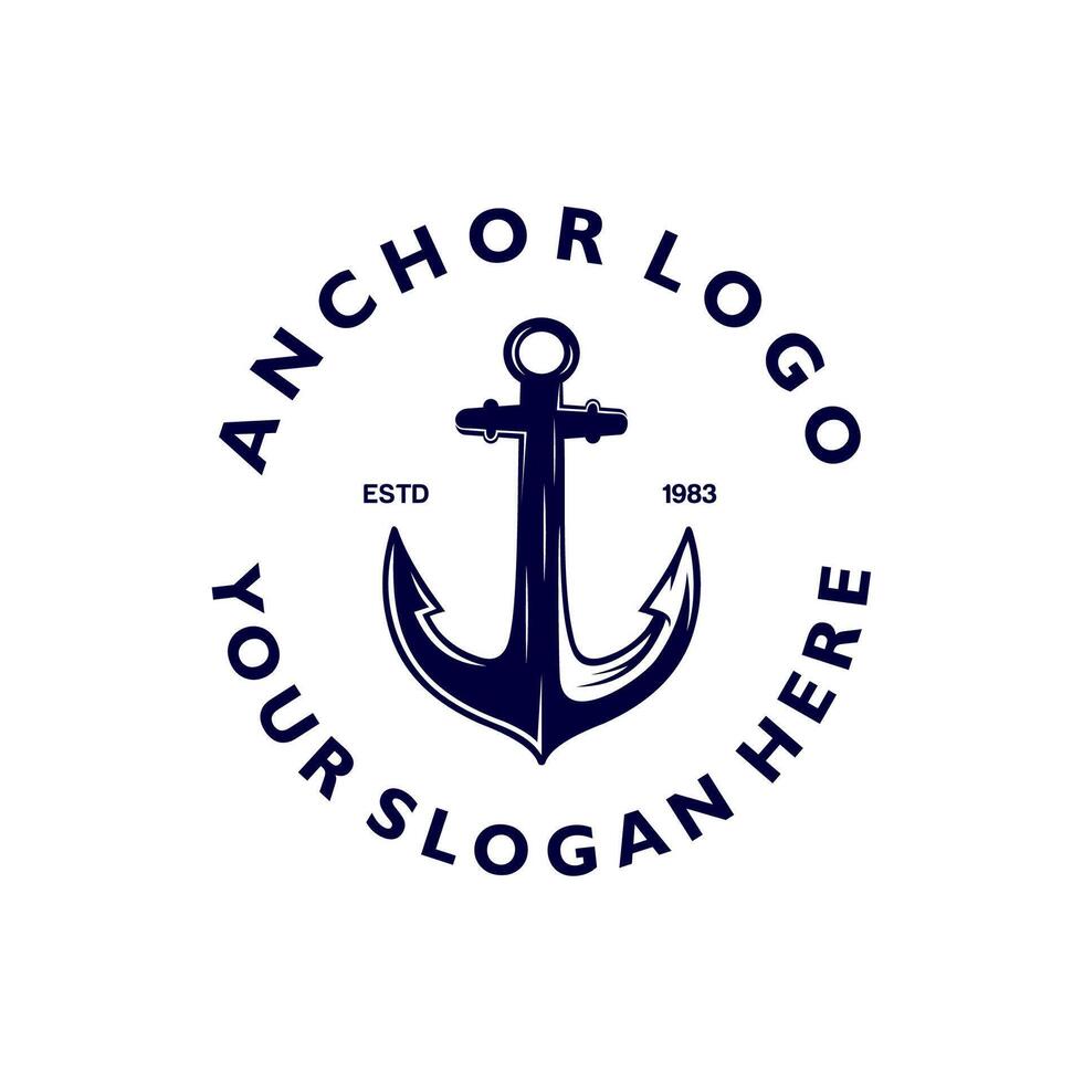 Vintage Anchor Logo Design Illustration Template Idea vector