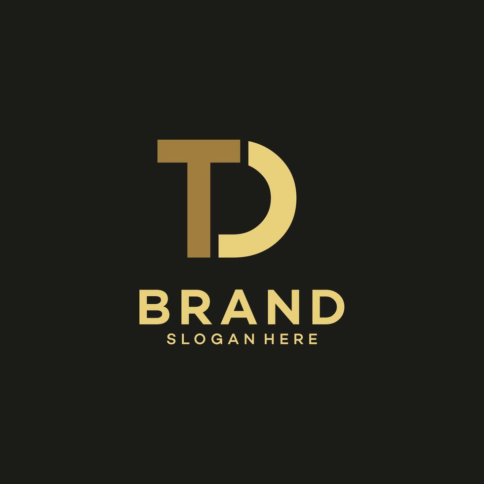 Modern initial letter TD art logo design vector