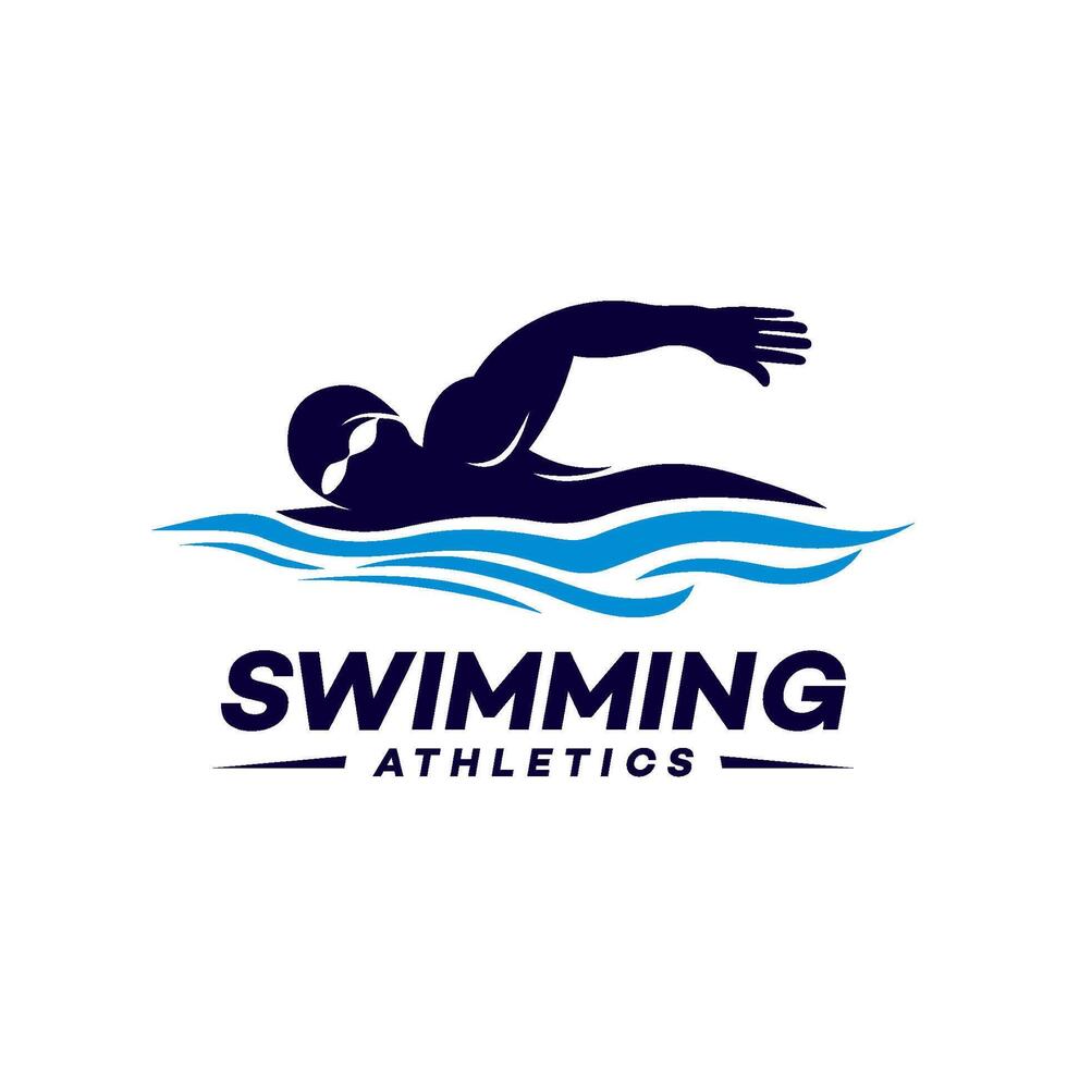swimming sport logo template illustration design vector