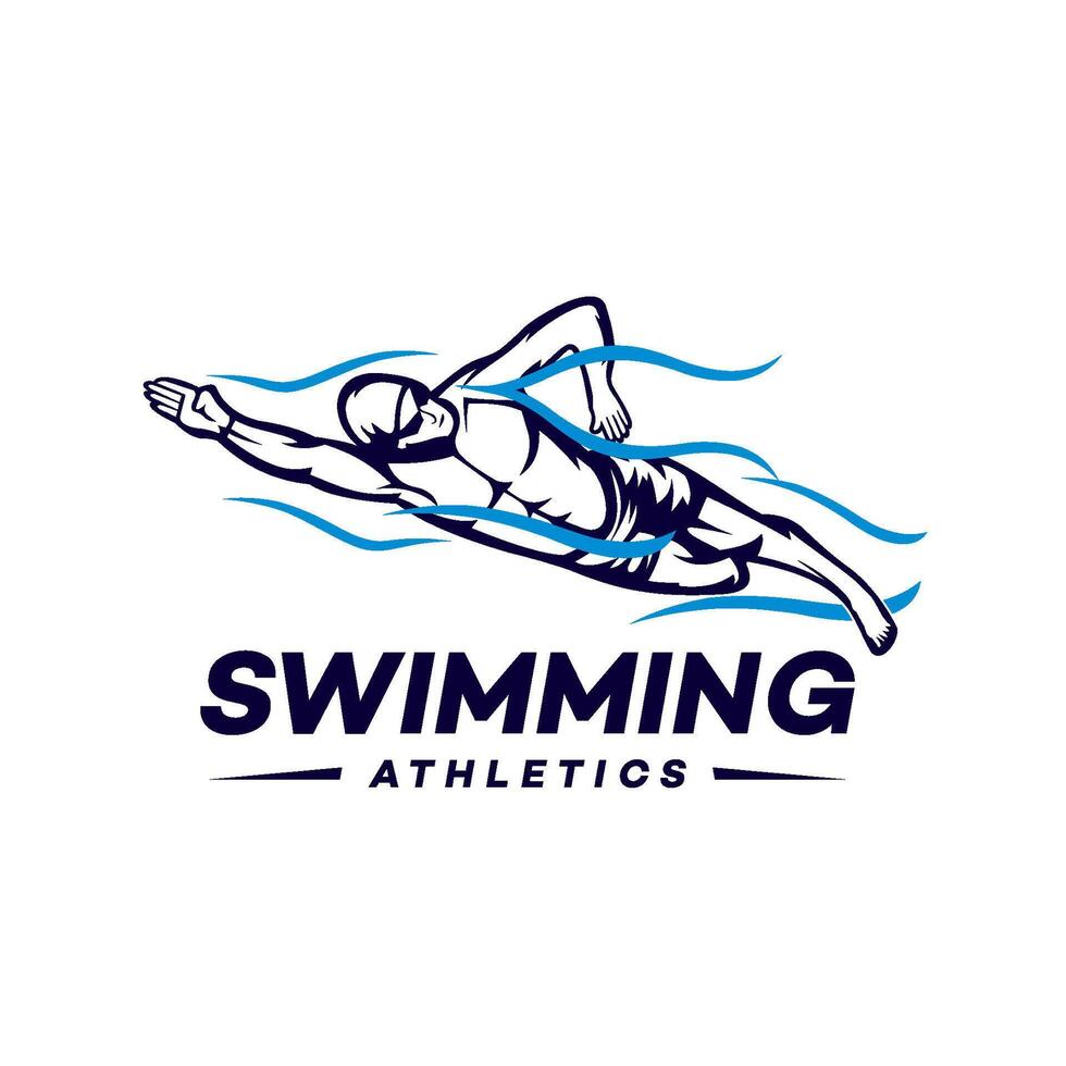 swimming sport logo template illustration design vector