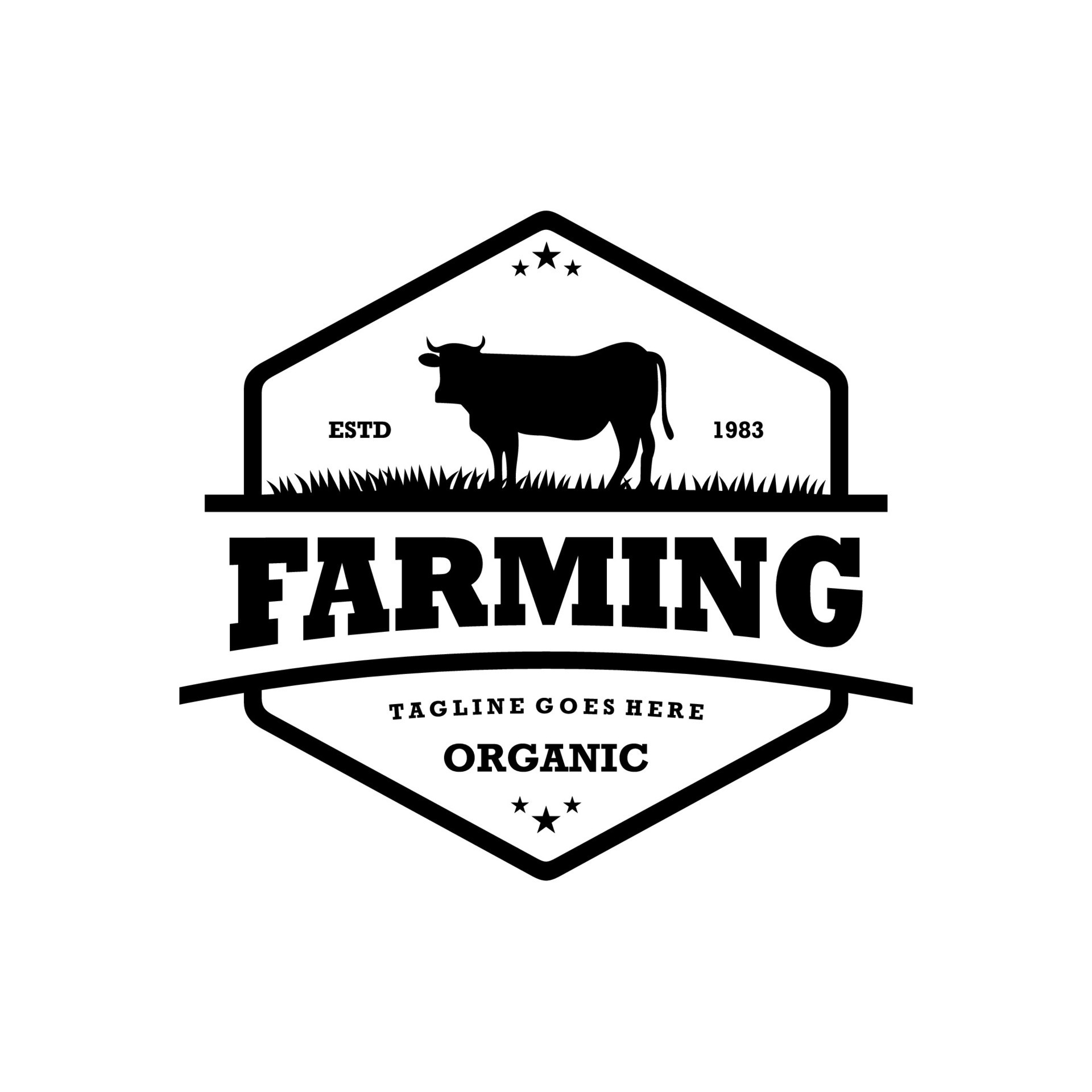 dairy farm emblem logo design, dairy farm icon template illustration