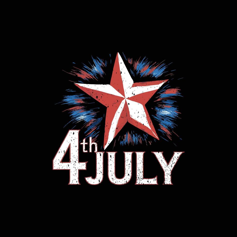 Happy Fourth of July, Vintage retro 4th July t shirt design. vector