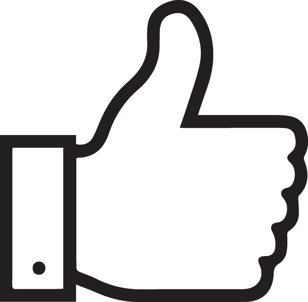 Thumbs up flat icon clip art design object. Single high quality outline symbol vector