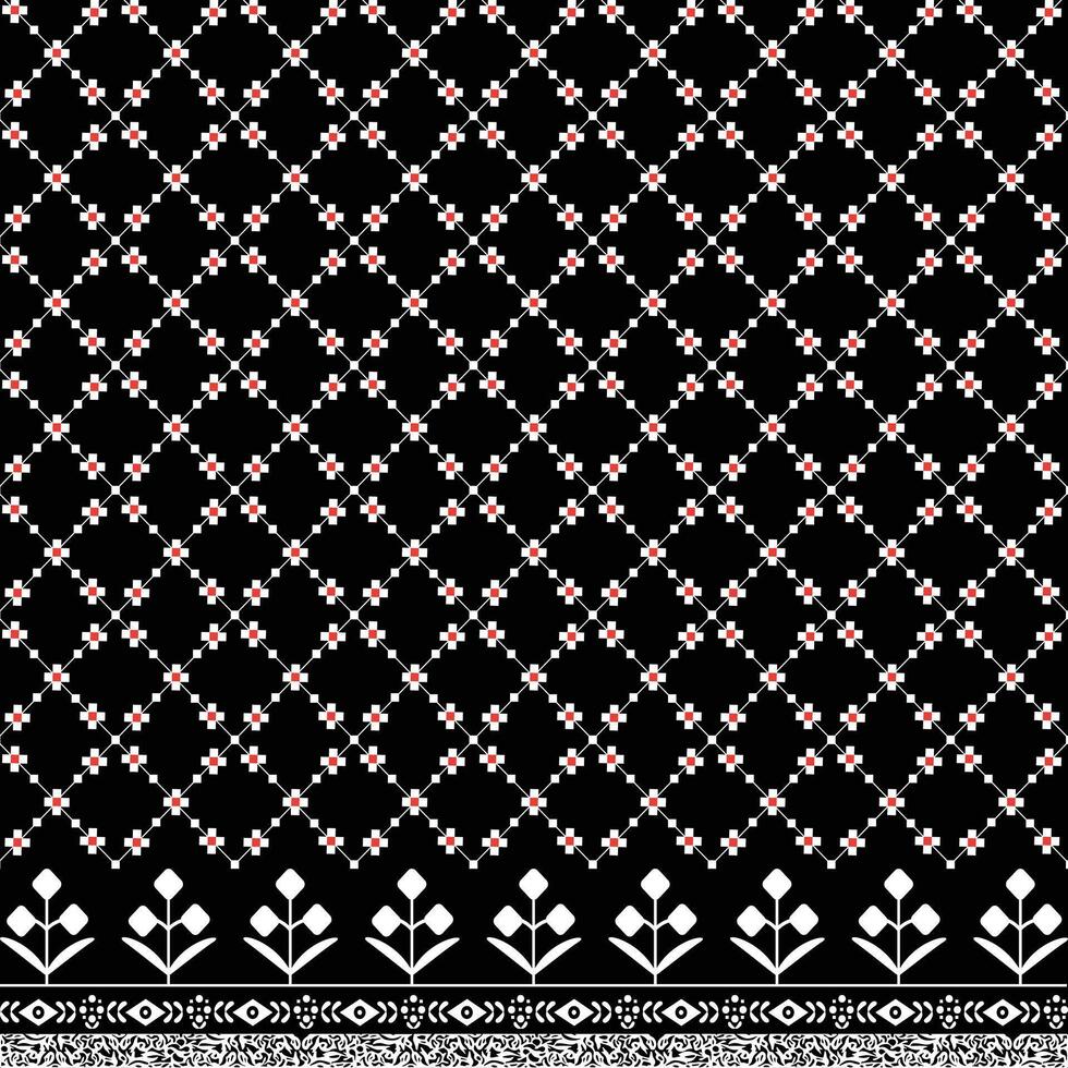 Embroidered cross national big set of traditional patterns. Illustration of ethnic seamless ornamental geometric pattern. vector