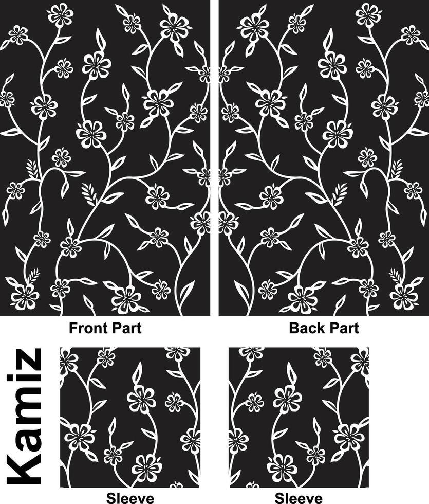Textile digital print kurti fabric design. Beautiful textile design vector