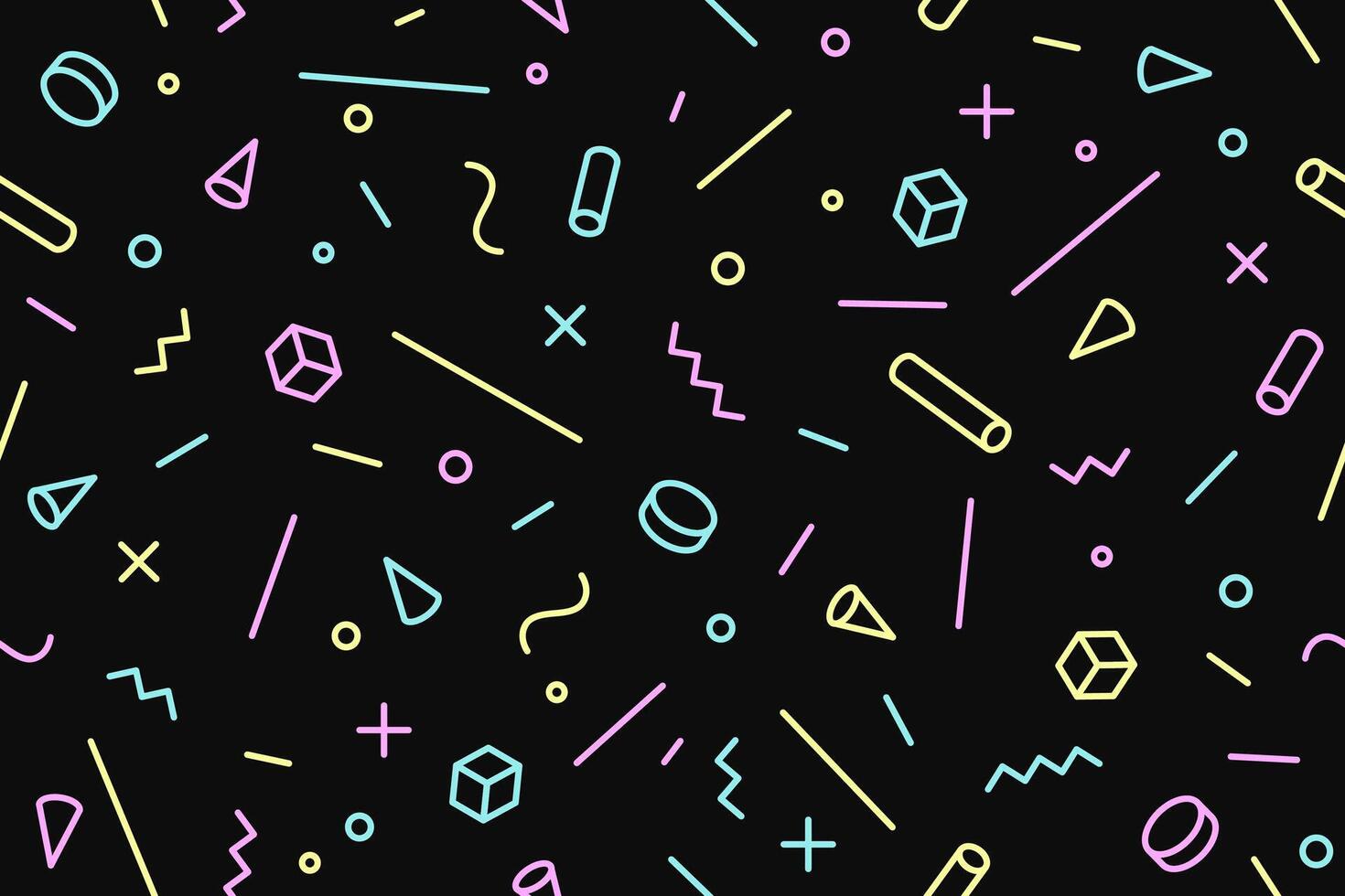 Seamless graphic pattern 80s-90s trendy styles vector