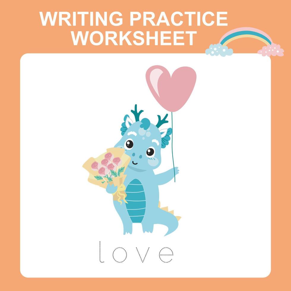 Learning to writing activity. Tracing letter activity worksheet for children vector