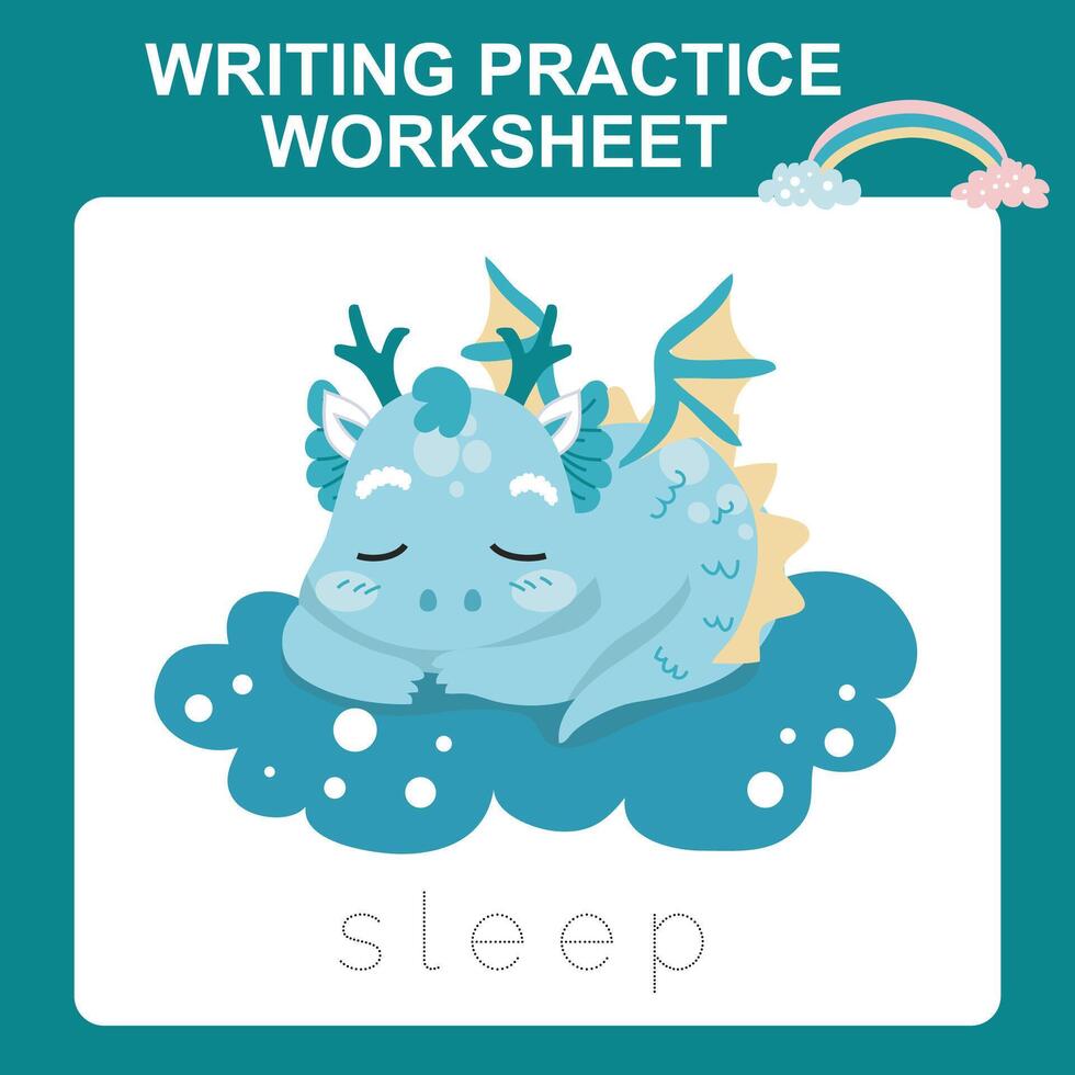 Learning to writing activity. Tracing letter activity worksheet for children vector