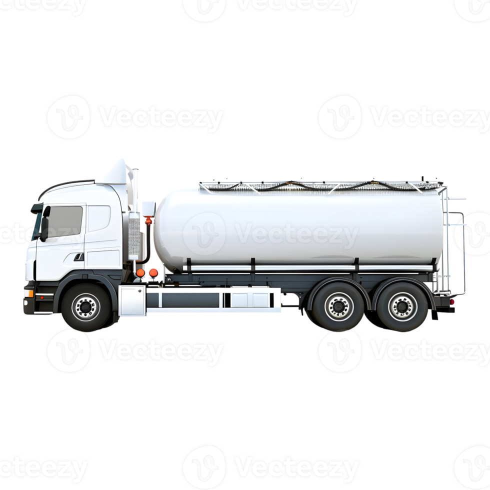 White Oil Tanker Truck on Transparent Background png