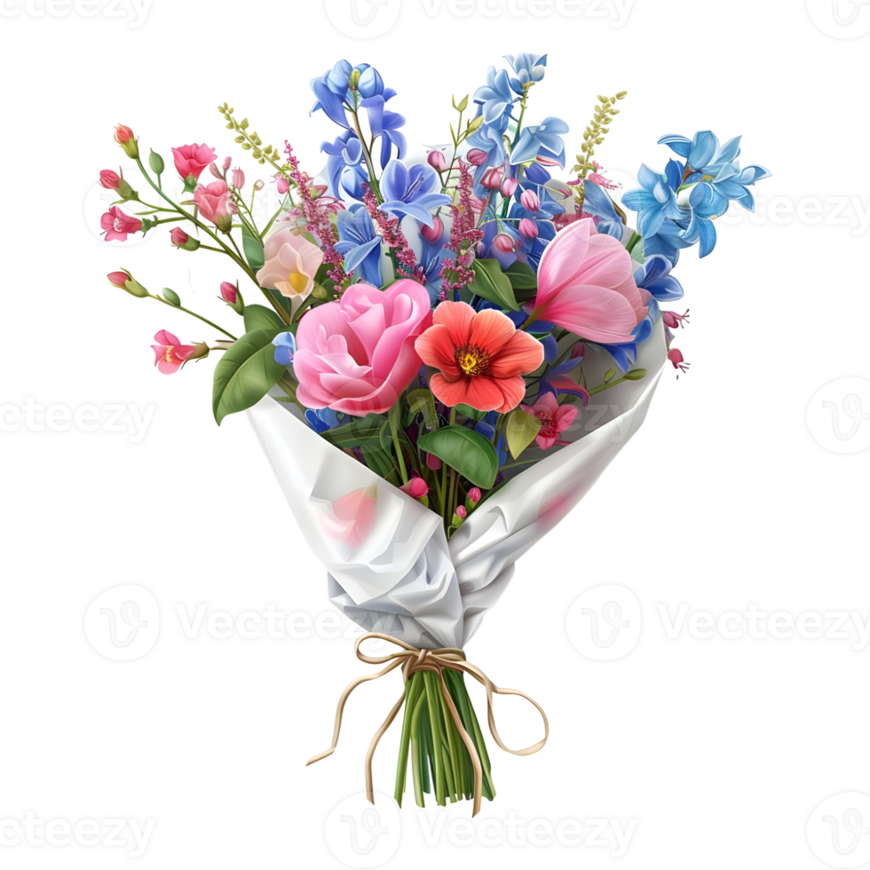 Colorful Flowers Bokeh on Transparent Background png