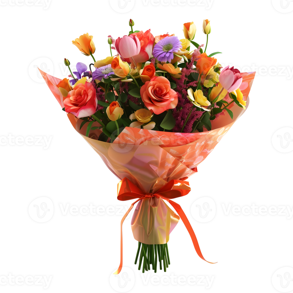 Colorful Flowers Bokeh on Transparent Background png