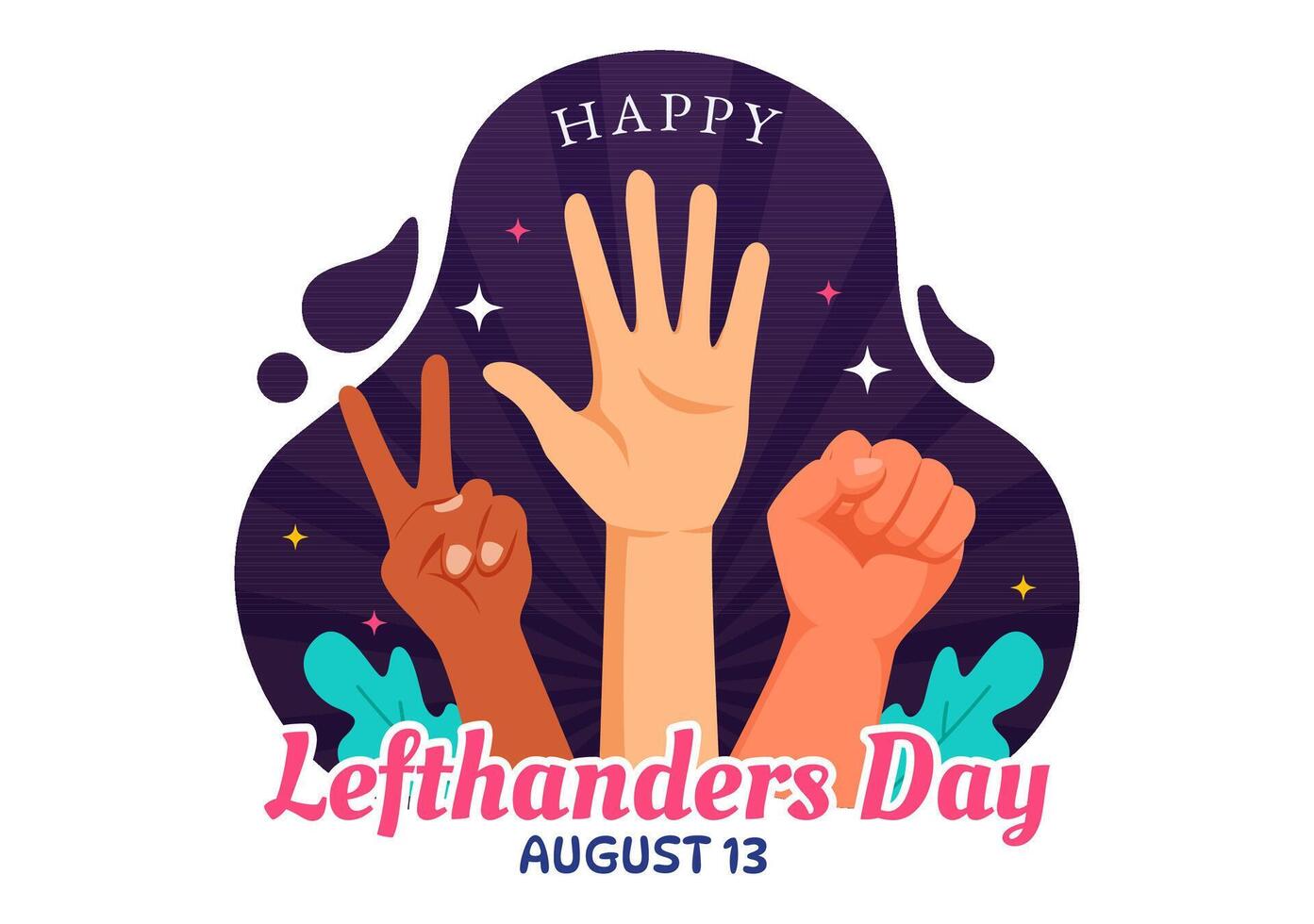Happy Left Handers Day Celebration Illustration with Raising Awareness of Pride in Being Left Handed in Flat Style Cartoon Background vector