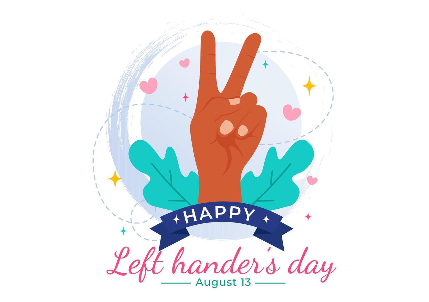 Happy Left Handers Day Celebration Illustration with Raising Awareness of Pride in Being Left Handed in Flat Style Cartoon Background vector