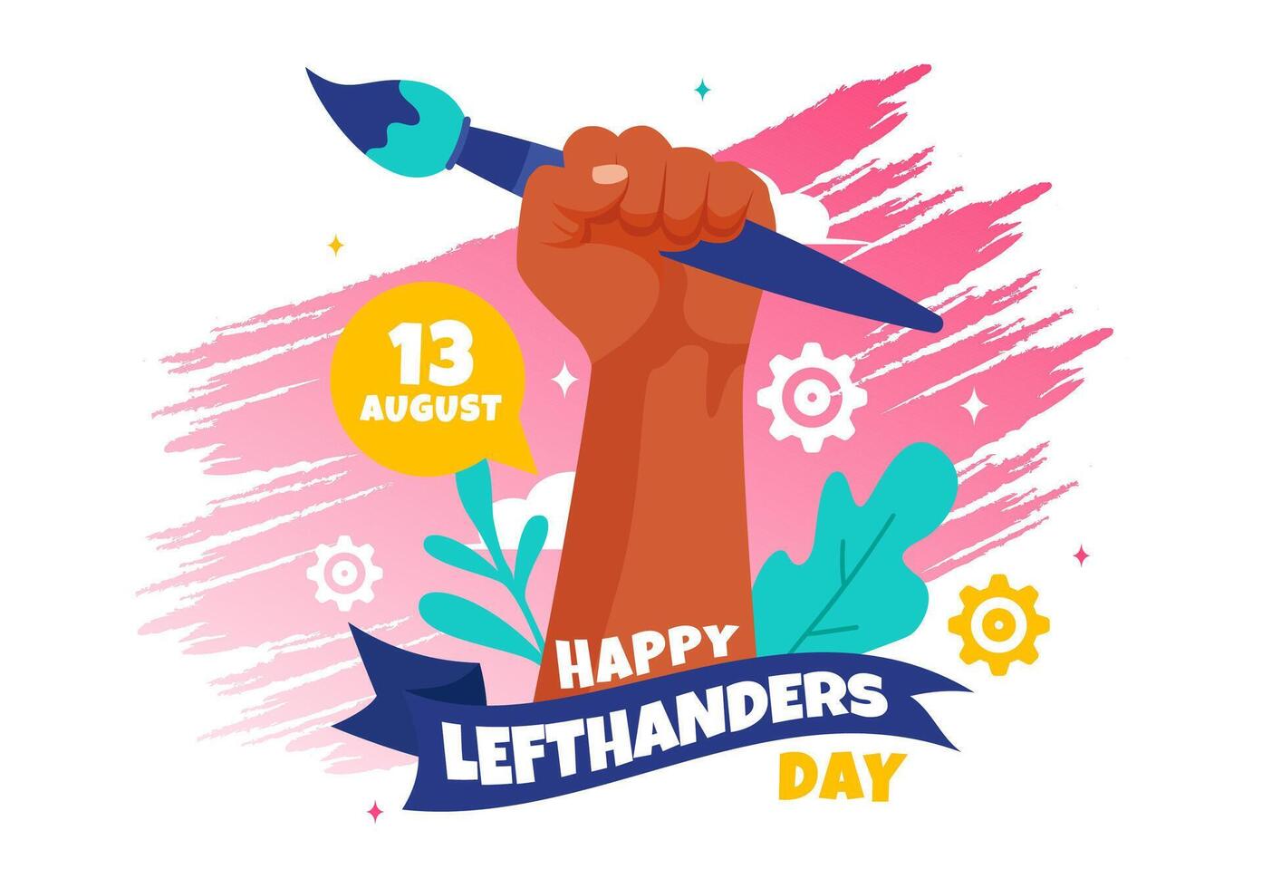 Happy Left Handers Day Celebration Illustration with Raising Awareness of Pride in Being Left Handed in Flat Style Cartoon Background vector