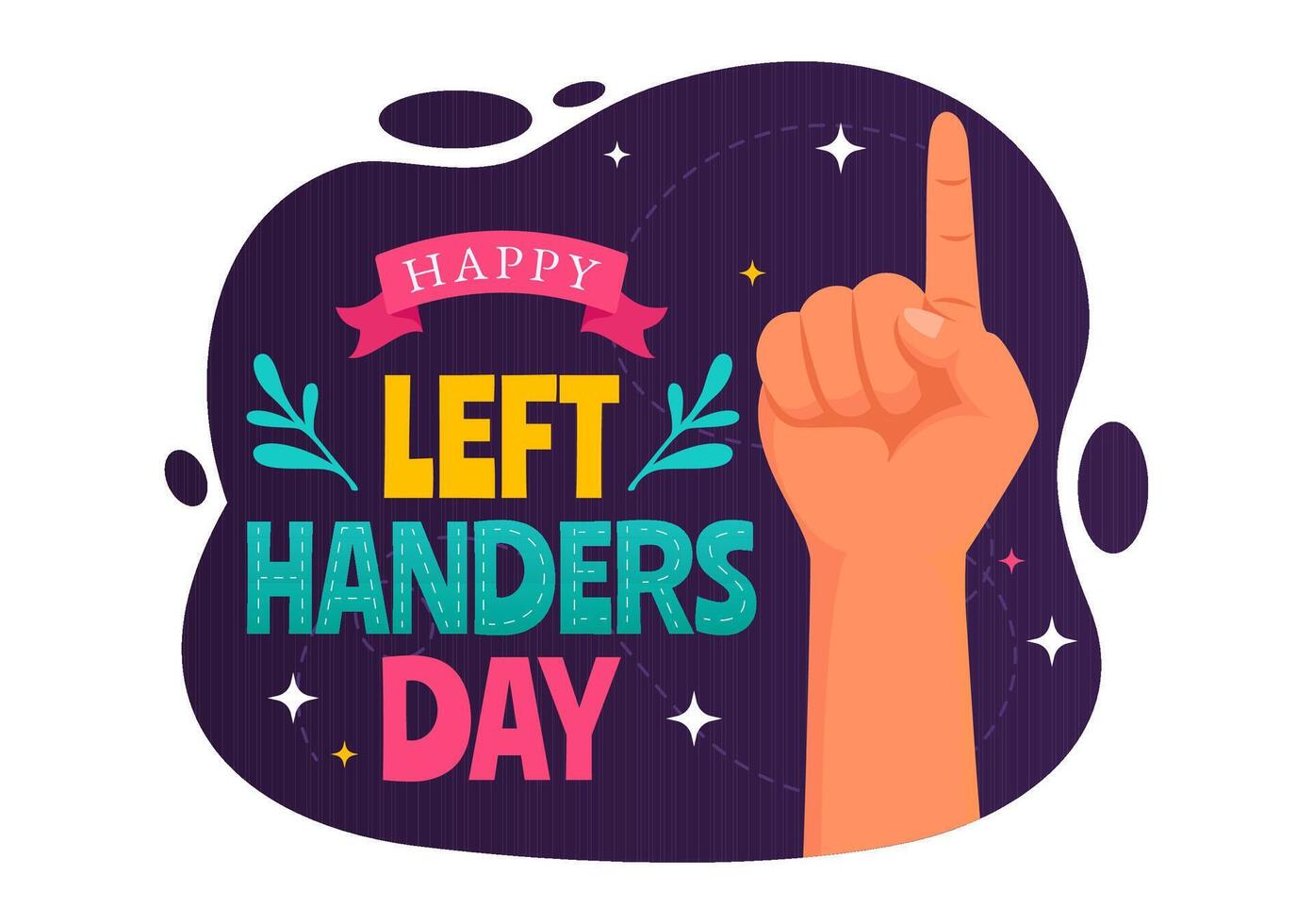 Happy Left Handers Day Celebration Illustration with Raising Awareness of Pride in Being Left Handed in Flat Style Cartoon Background vector