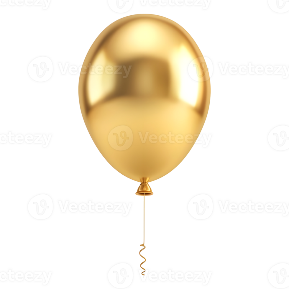 Golden Balloon on Transparent Background png