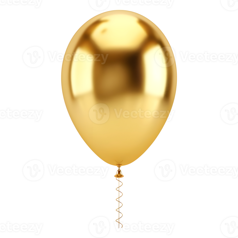 Golden Balloon on Transparent Background png