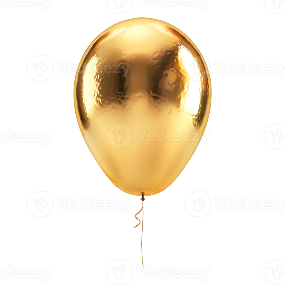 Golden Balloon on Transparent Background png