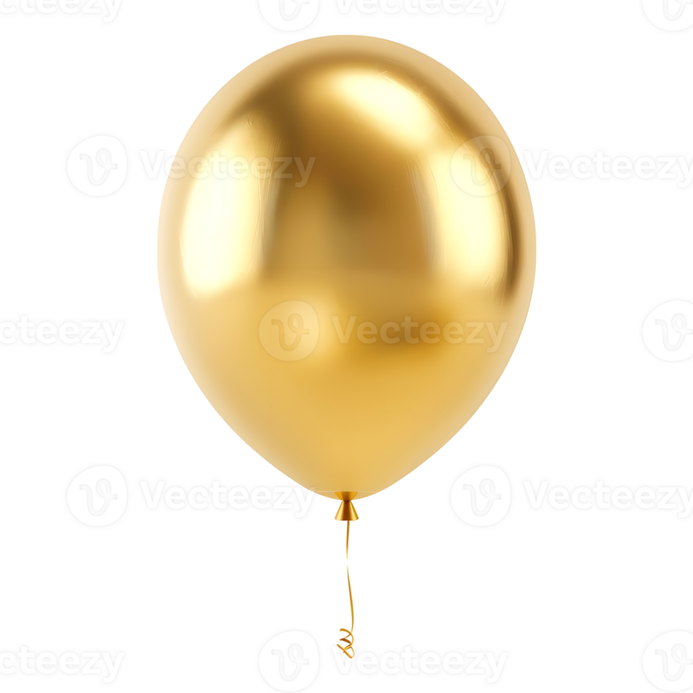 Golden Balloon on Transparent Background png