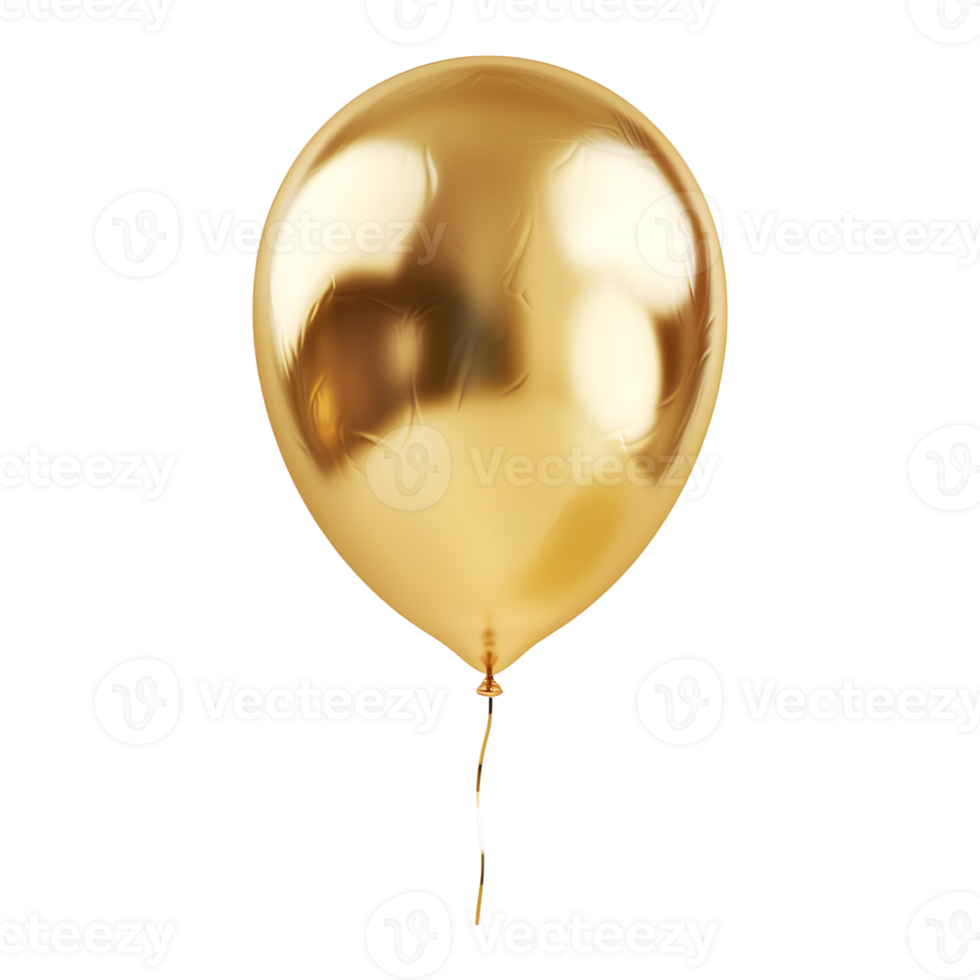Golden Balloon on Transparent Background png