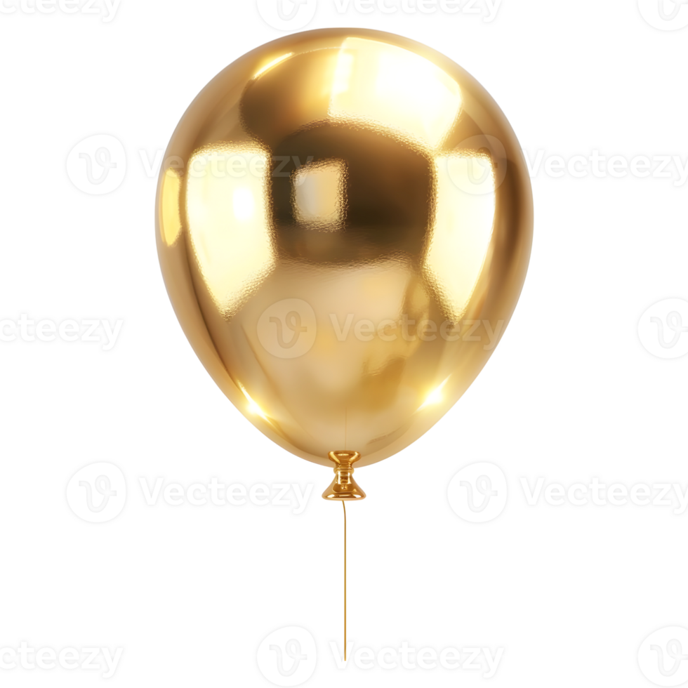 Golden Balloon on Transparent Background png