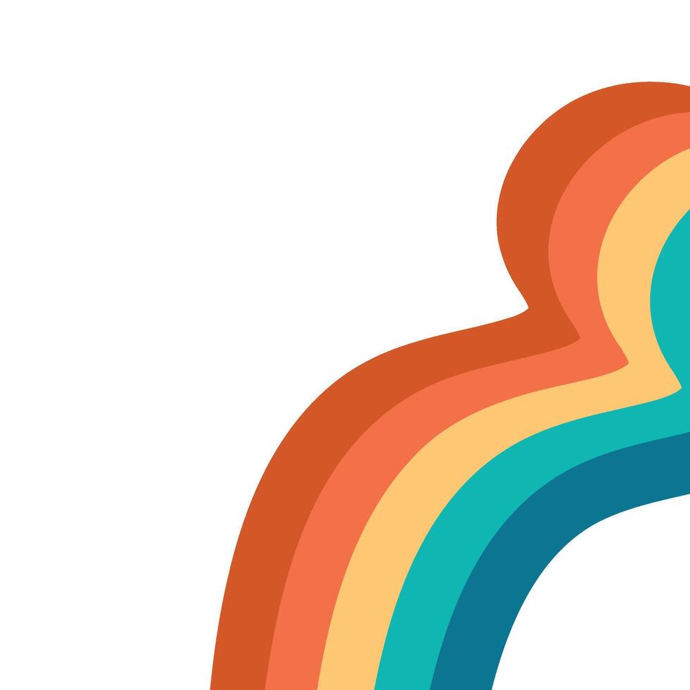 Retro Rainbow Wavy Corner vector