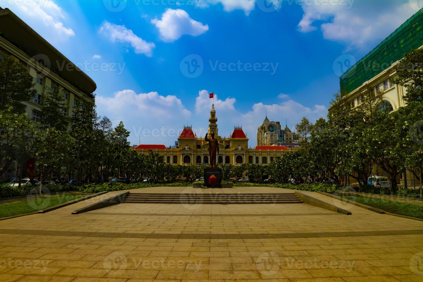 Nguyen Hue street in Ho Chi Minh wide shot photo