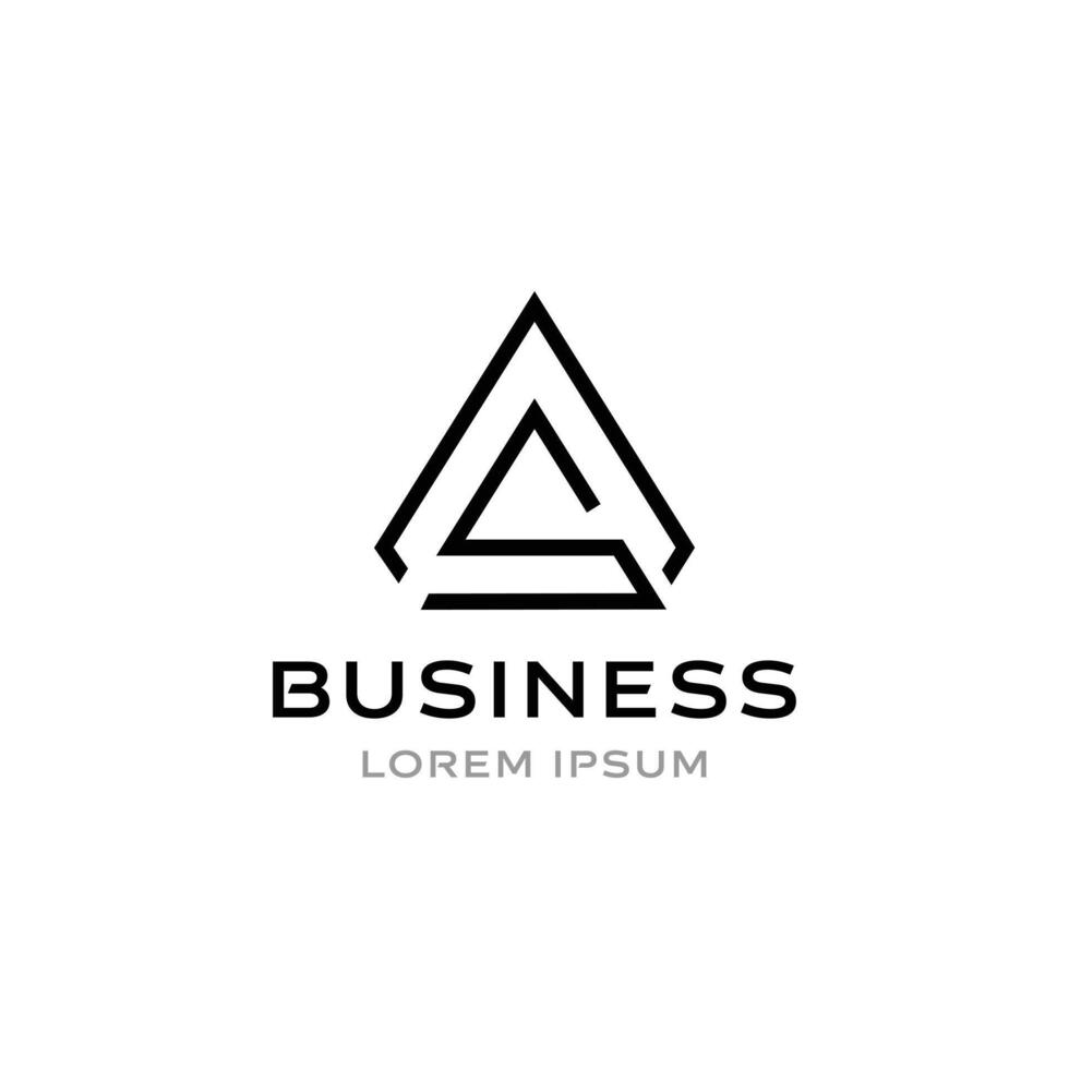 Geometric triangle letter S logo design for modern branding and design vector