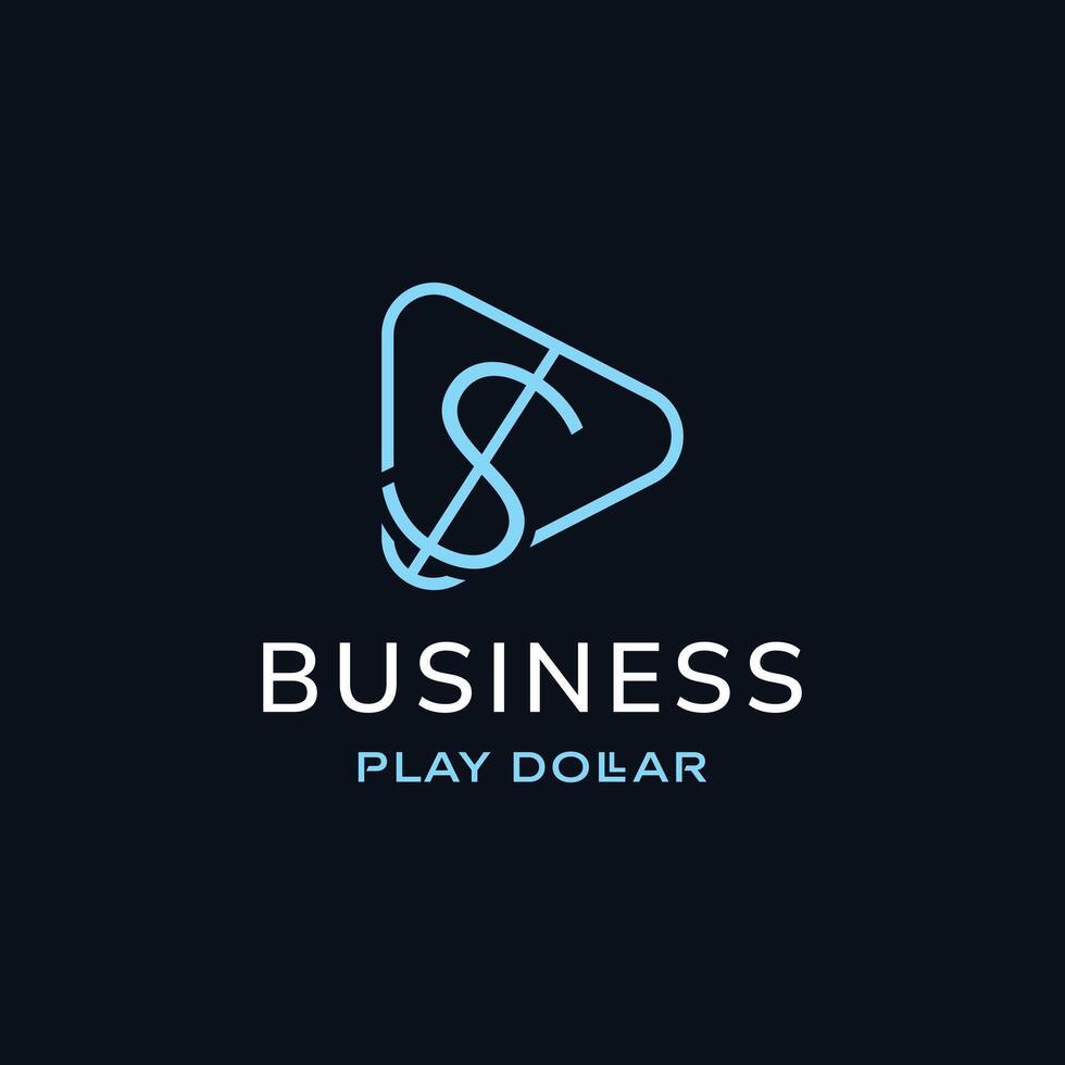 Dynamic player logo with dollar symbol combination for competitive gaming branding vector