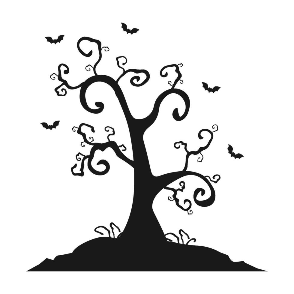 Halloween Tree Silhouette vector