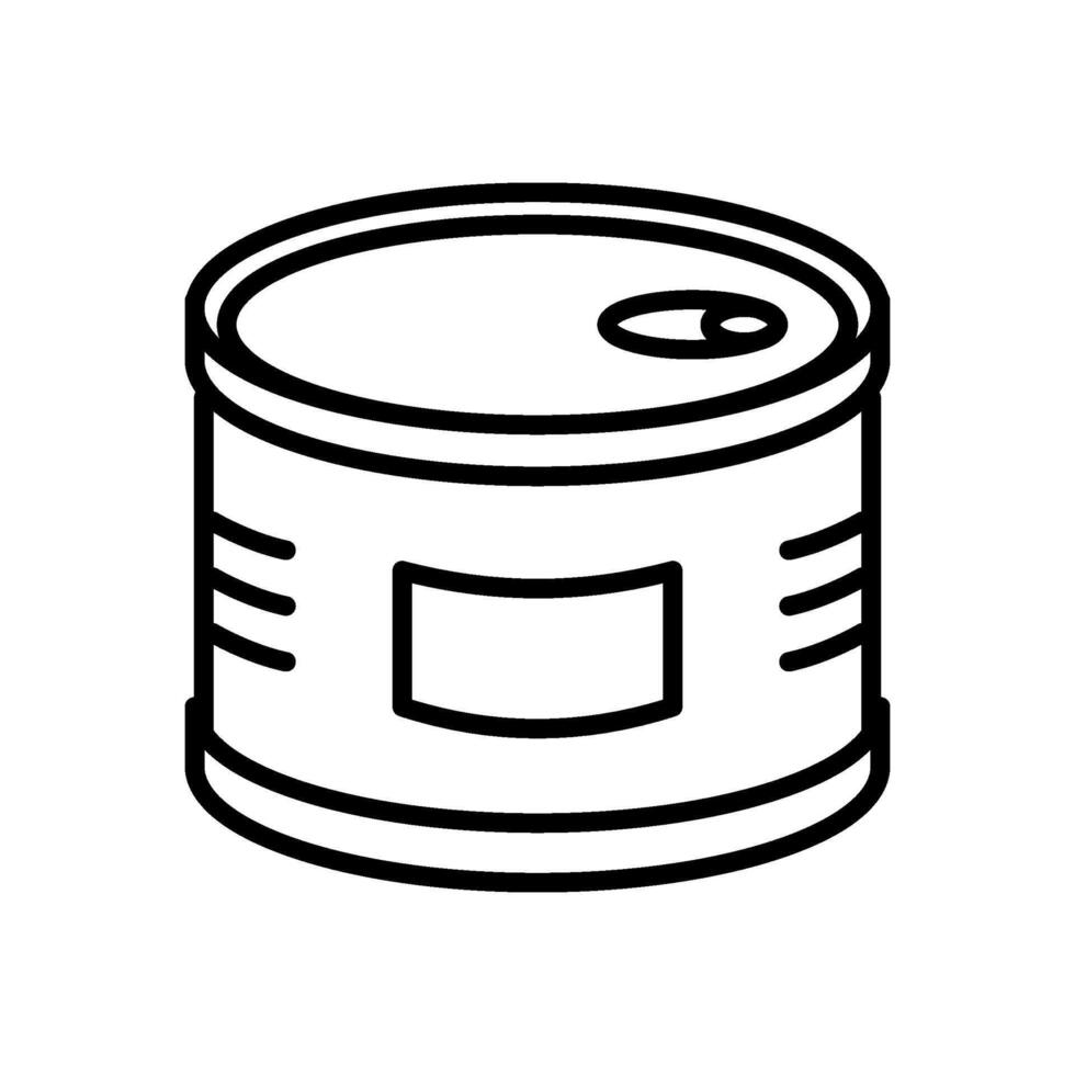 canned food, line icon, isolated background vector