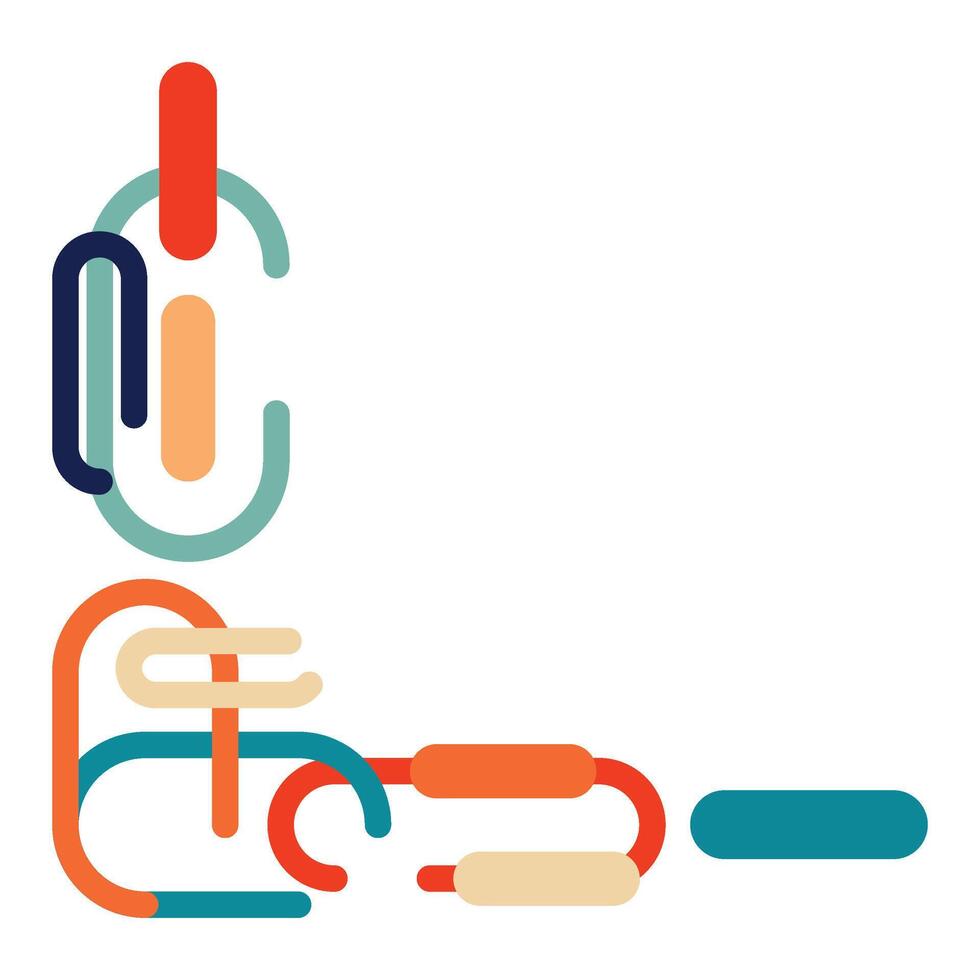 Modern Line Rounde Corner vector
