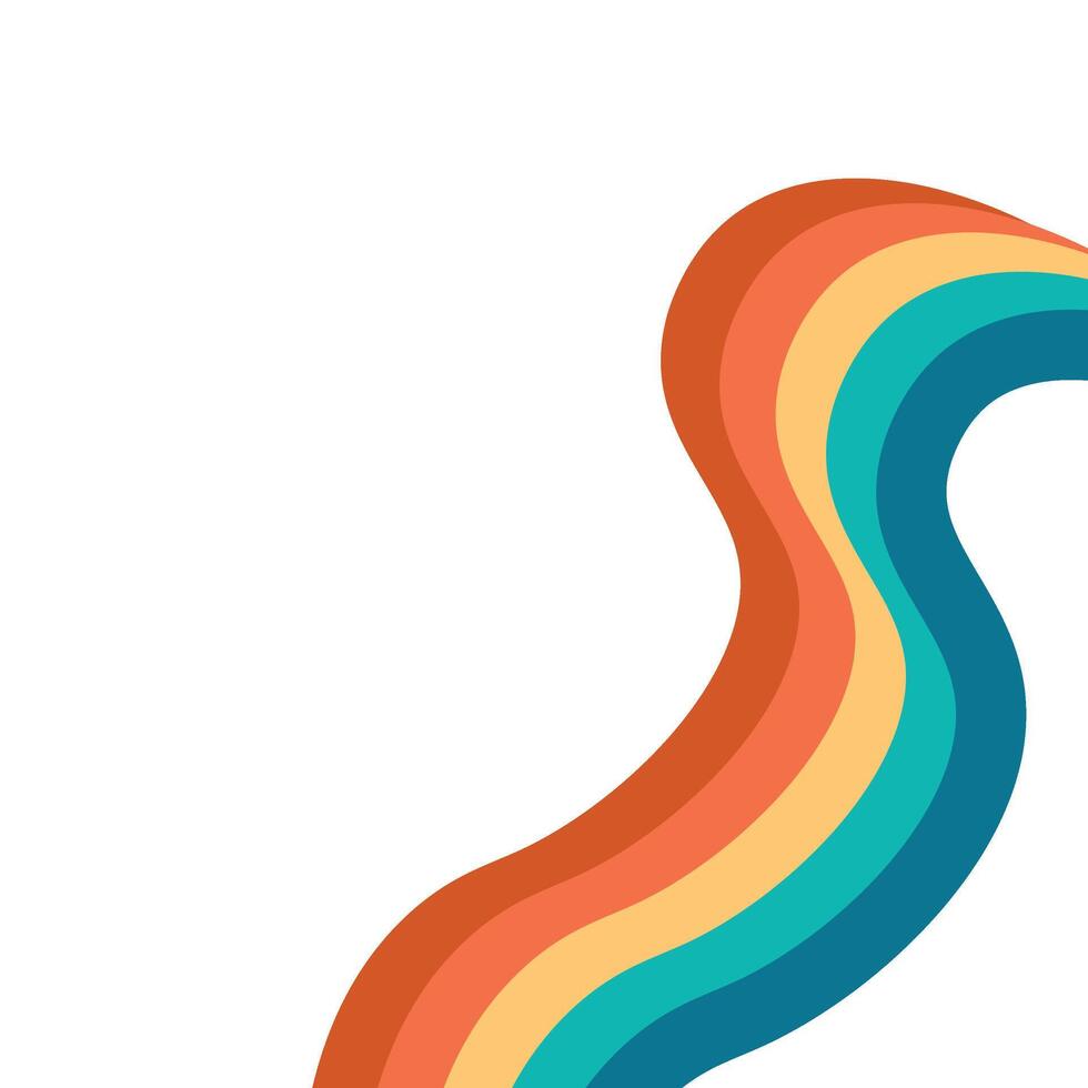 Retro Rainbow Wavy Corner vector
