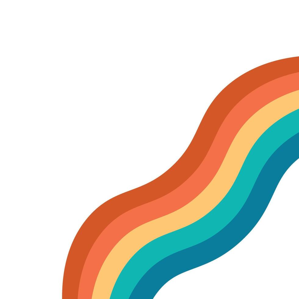 Retro Rainbow Wavy Corner vector