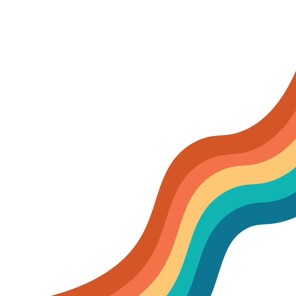 Retro Rainbow Wavy Corner vector