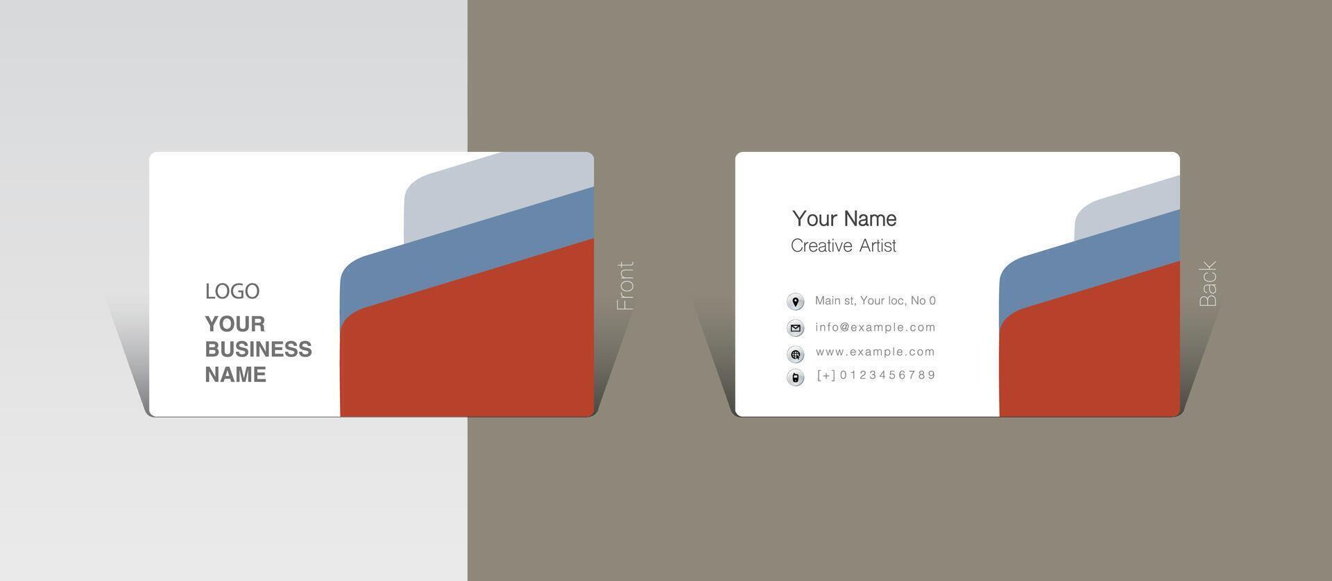 Abstract minimal business card design vector