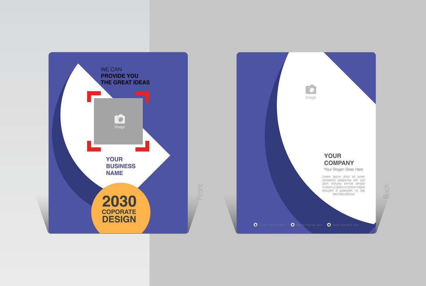 Abstract brochure design in purple color vector