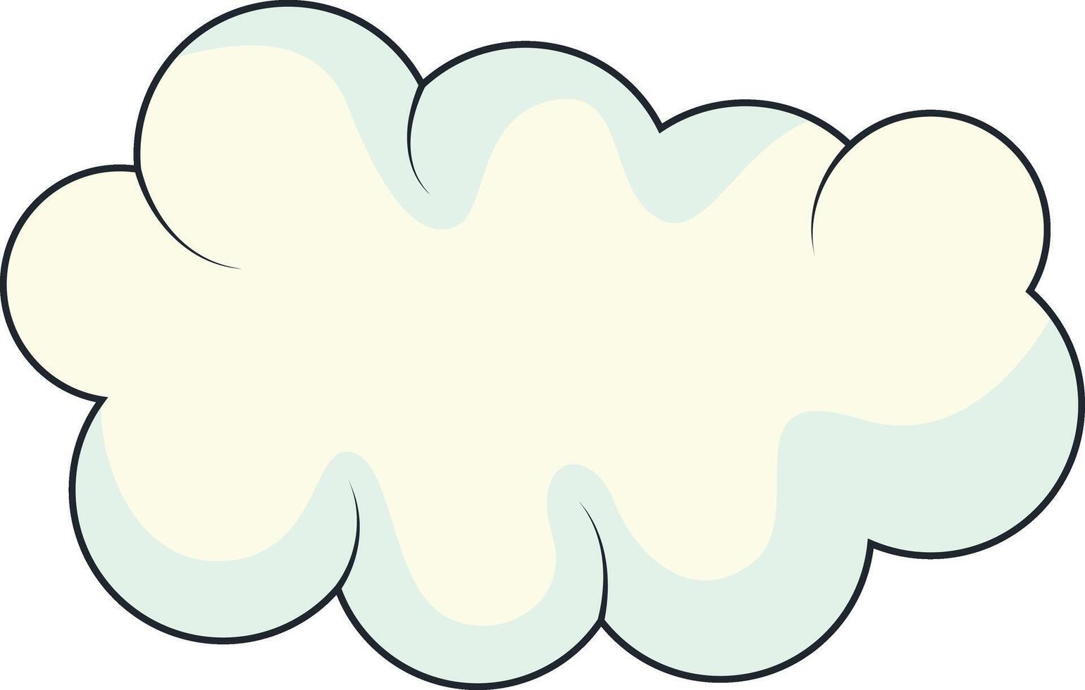 Cute Cartoon White Cloud Isolated on White Background. Illustration Design. vector