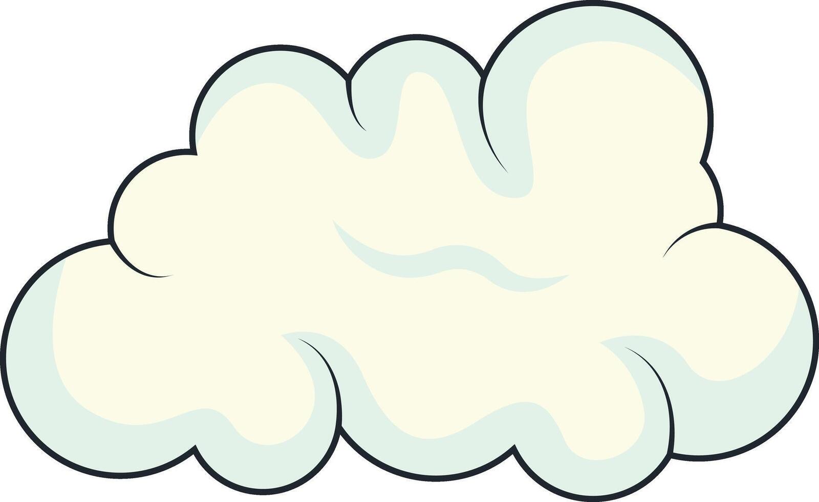 Cute Cartoon White Cloud Isolated on White Background. Illustration Design. vector