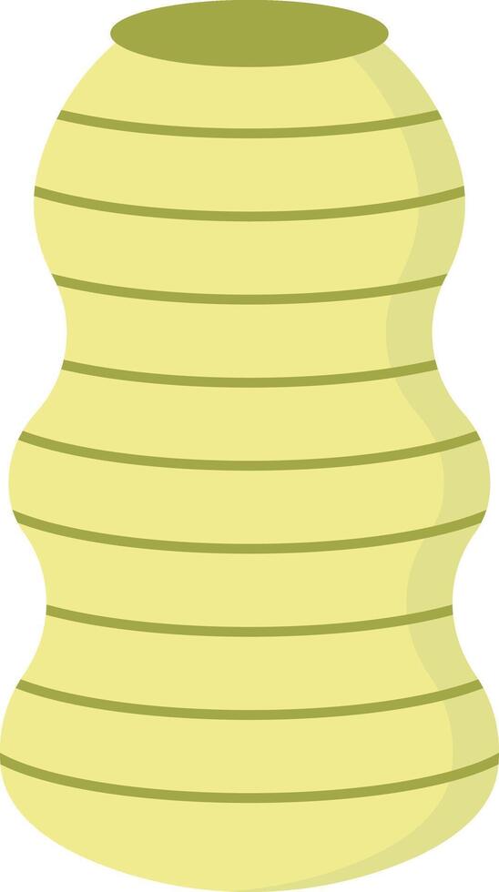 Ceramic Vase with Floral and Abstract Pattern. Flat Style Isolated on White Background vector