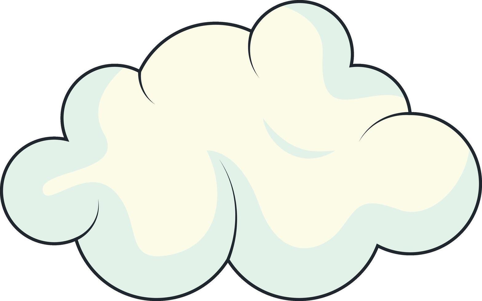 Cute Cartoon White Cloud Isolated on White Background. Illustration Design. vector